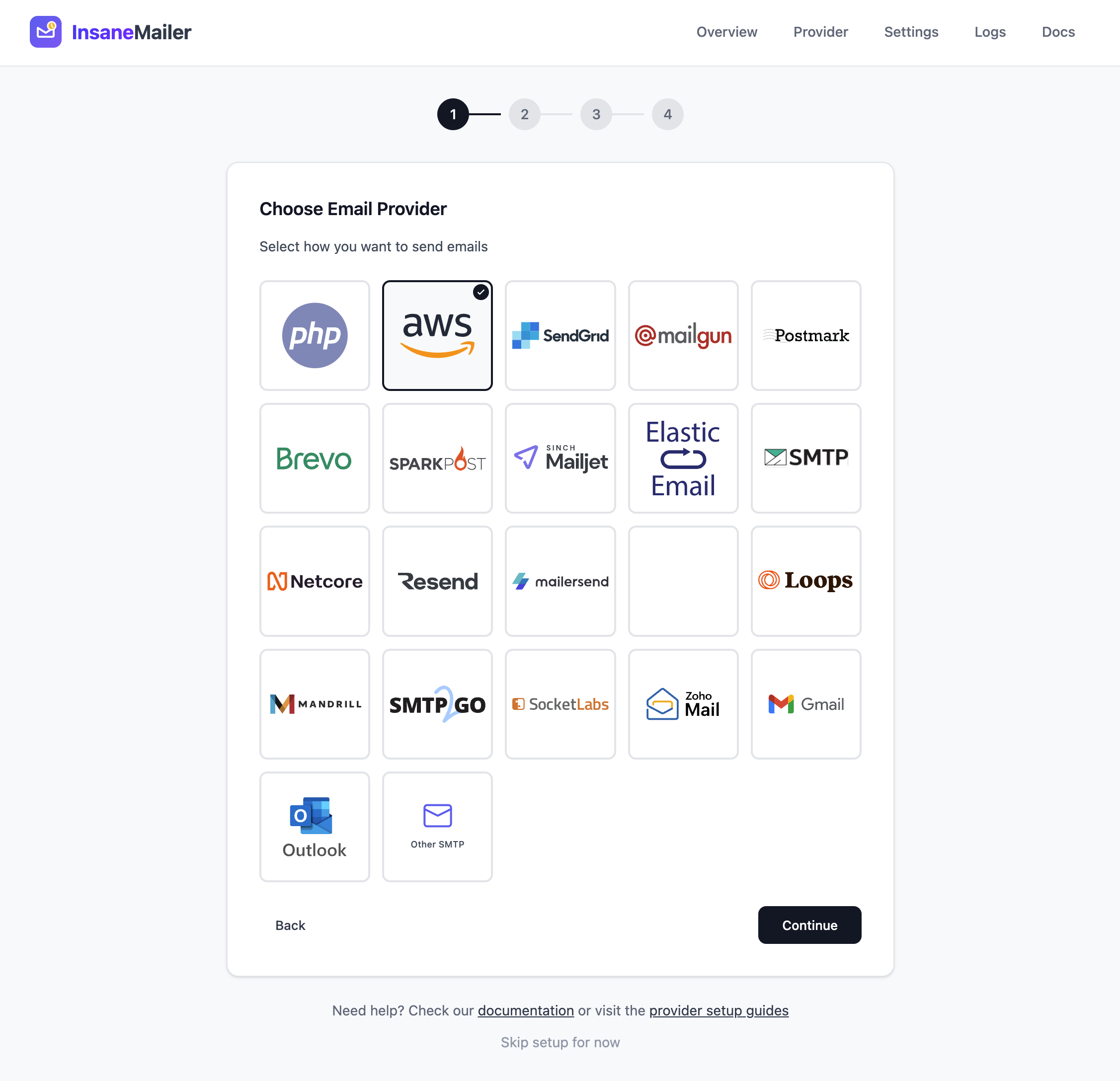 Insane Mailer - Choose from 21 email providers